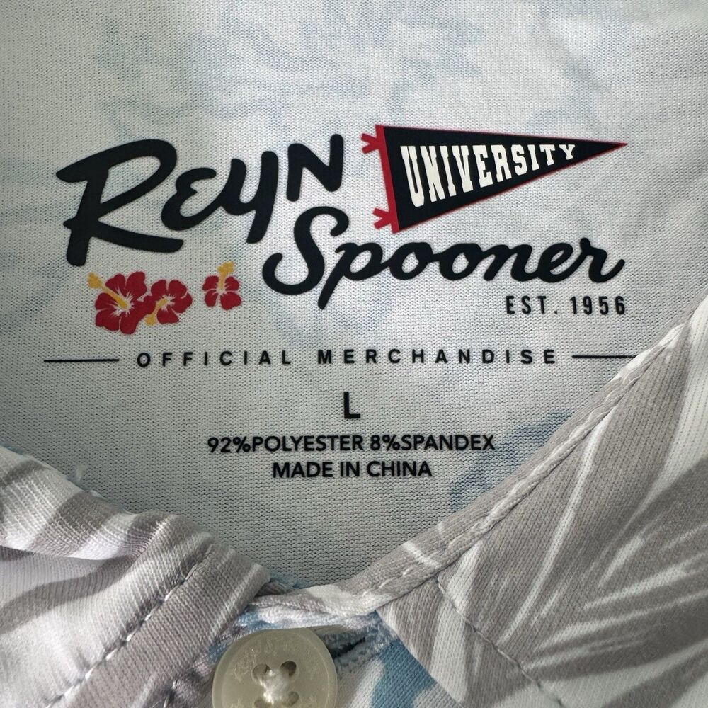 Reyn Spooner University Polo Men L White North Carolina Tarheels College Shirt - Picture 5 of 9